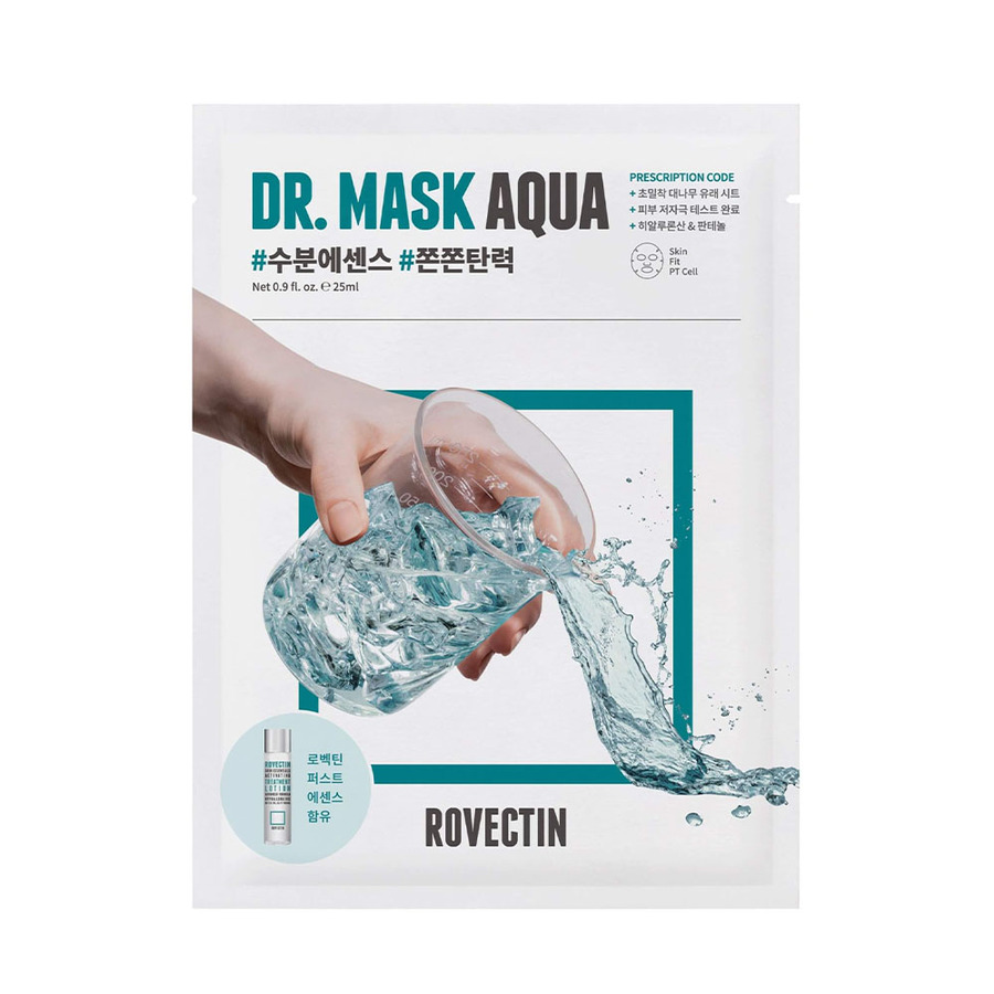 ROVECTIN Rovectin Skin Essentials Dr. Mask Aqua, 25мл. Маска для лица тканевая с 7 видами гиалуроновой кислоты
