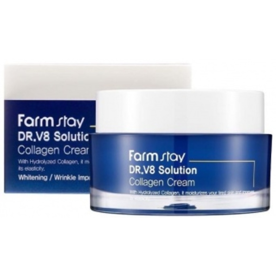 FARMSTAY Dr-V8 Solution Collagen Cream, 50мл. Крем для лица антивозрастной с коллагеном