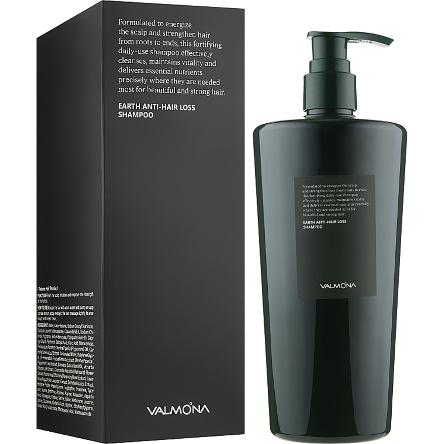 VALMONA Valmona Earth Anti-Hair Loss Shampoo, 500мл. Шампунь для волос против выпадения без сульфатов и силиконов