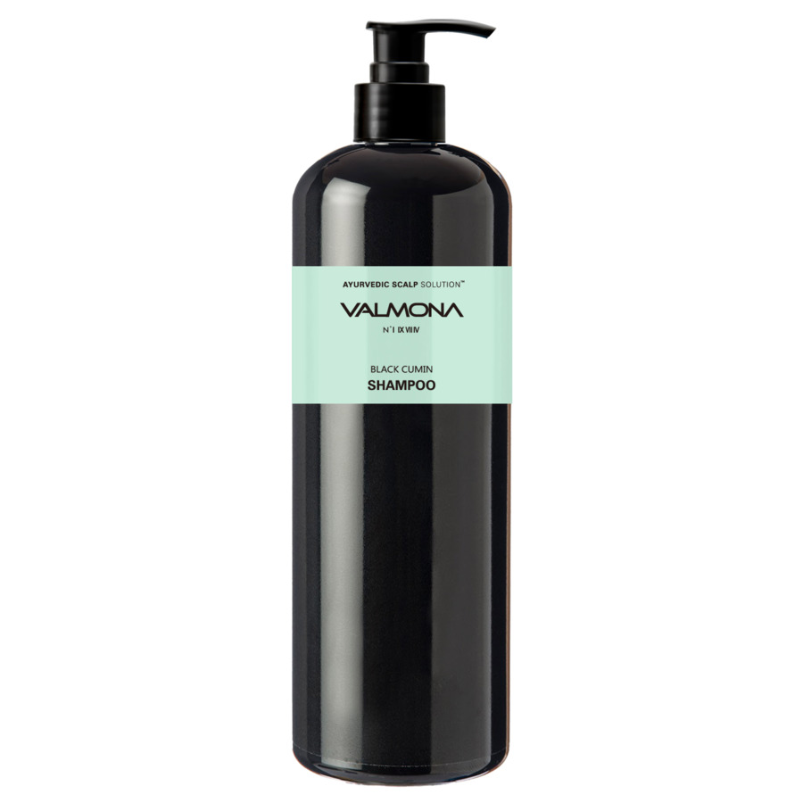 VALMONA Valmona Ayurvedic Scalp Solution Black Cumin Shampoo, 480мл. Шампунь для волос с экстрактами женьшеня и чёрного тмина