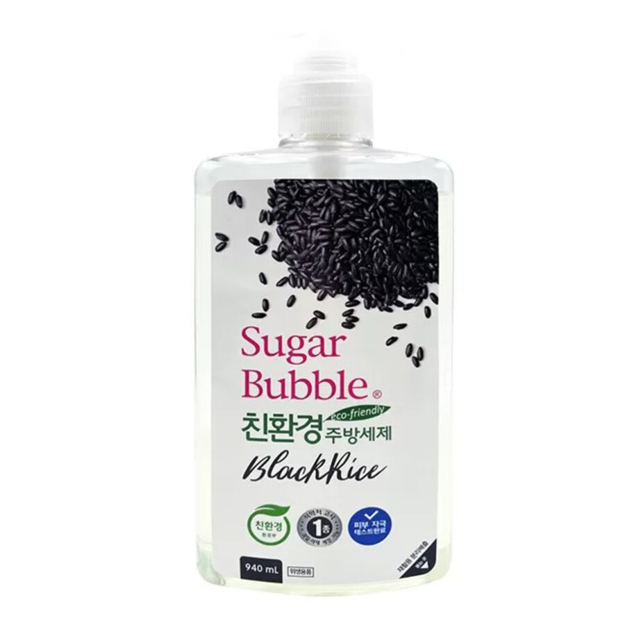 SUGAR BUBBLE Sugar Bubble Black Rice, 940мл. Средство для мытья посуды, овощей и фруктов экологичное с черным рисом