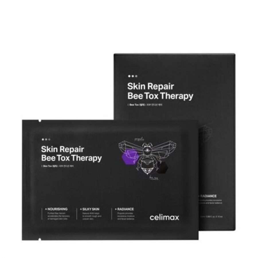 CELIMAX Celimax Skin Repair Bee Tox Therapy Mask, 25мл*10шт. Маска для лица тканевая с пчелиным ядом и АНА-кислотами