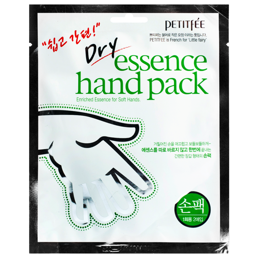 PETITFEE Dry Essence, 1 пара Petitfee Маска-перчатки для рук питательная с маслом ши и алоэ