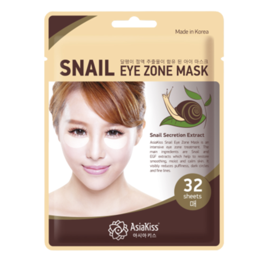 ASIAKISS Snail Eye Zone Mask, 32шт. Патчи для области под глазами с муцином улитки