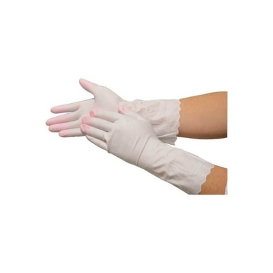 ST Family Vinyl Glove Medium, 1пара Перчатки виниловые для бытовых и хозяйственных нужд, с антибактериальной обработкой поверхности и уплотнением кончиков пальцев, средней толщины, размер S, розовые