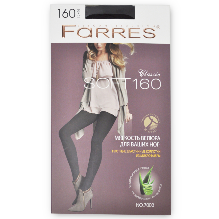 FARRES Farres Soft, 1пара Колготки женские 160 ден, размер 3(М), черные