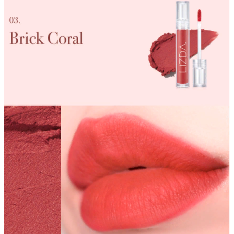 LIZDA Lizda Air fit velvet tint, 4г Lizda Тинт для губ матовый №03 Brick coral