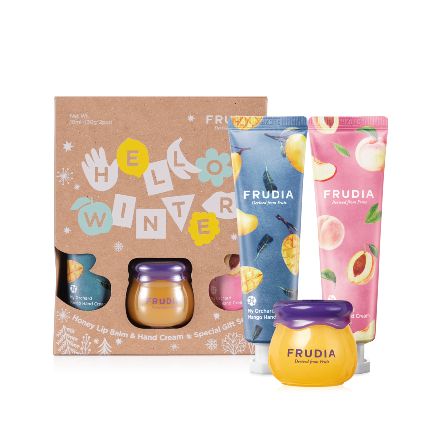 FRUDIA Honey Lip balm & Hand cream Gift Set, 3 предмета Frudia Набор подарочный "Hello winter"
