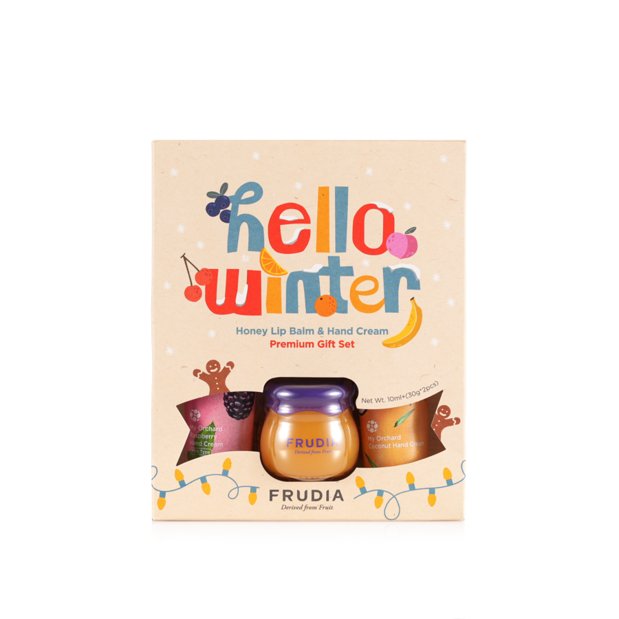 FRUDIA Frudia Набор подарочный "Hello winter" №2 - Honey Lip Balm & Hand Cream Gift Set, 3 предмета