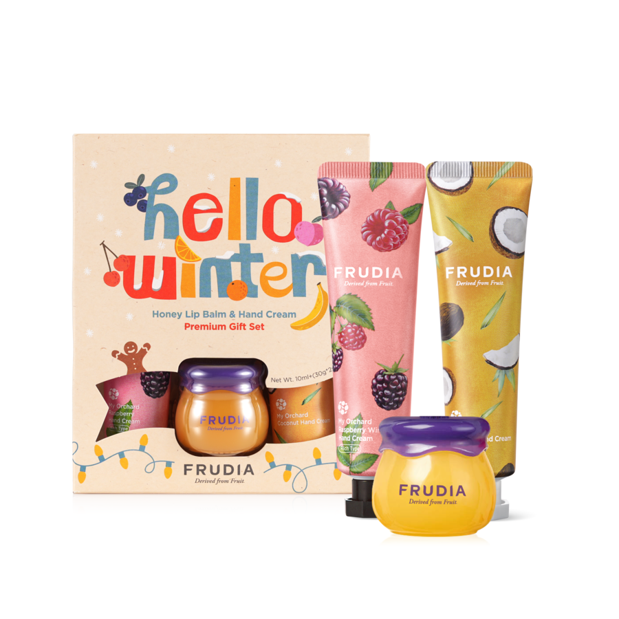 FRUDIA Frudia Набор подарочный "Hello winter" №2 - Honey Lip Balm & Hand Cream Gift Set, 3 предмета