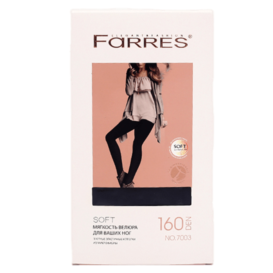 FARRES Soft, 1пара Farres Колготки женские 160 ден, размер 2(S), черные