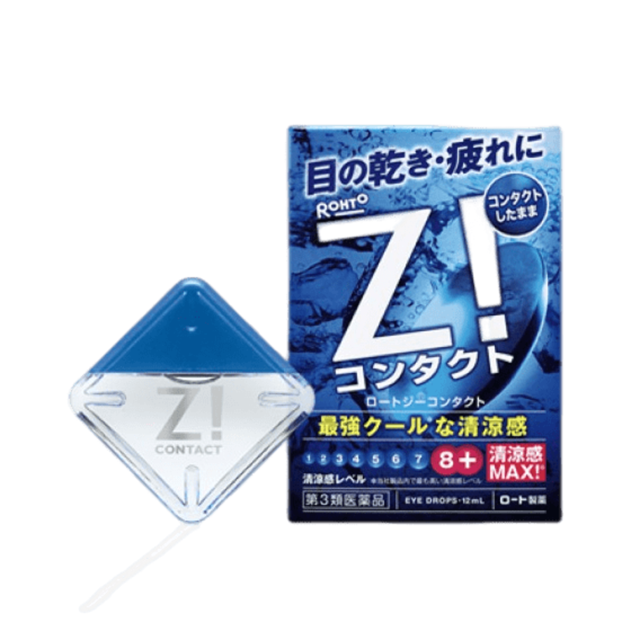 ROHTO Z! Contact, 12мл Капли для глаз японские увлажнящие освежающие при ношении контактных линз