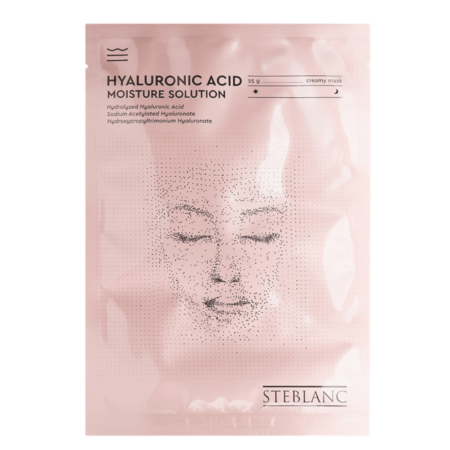 STEBLANC Hyaluronic Acid Moisture Solution Creamy Sheet Mask, 25гр. Steblanc Маска тканевая увлажняющая с гиалуроновой кислотой