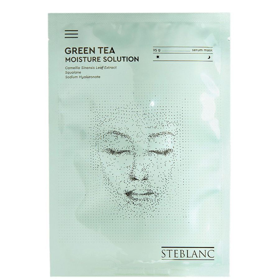 STEBLANC Green Tea Moisture Solution, 25гр. Steblanc Маска-сыворотка тканевая увлажняющая с экстрактом зеленого чая