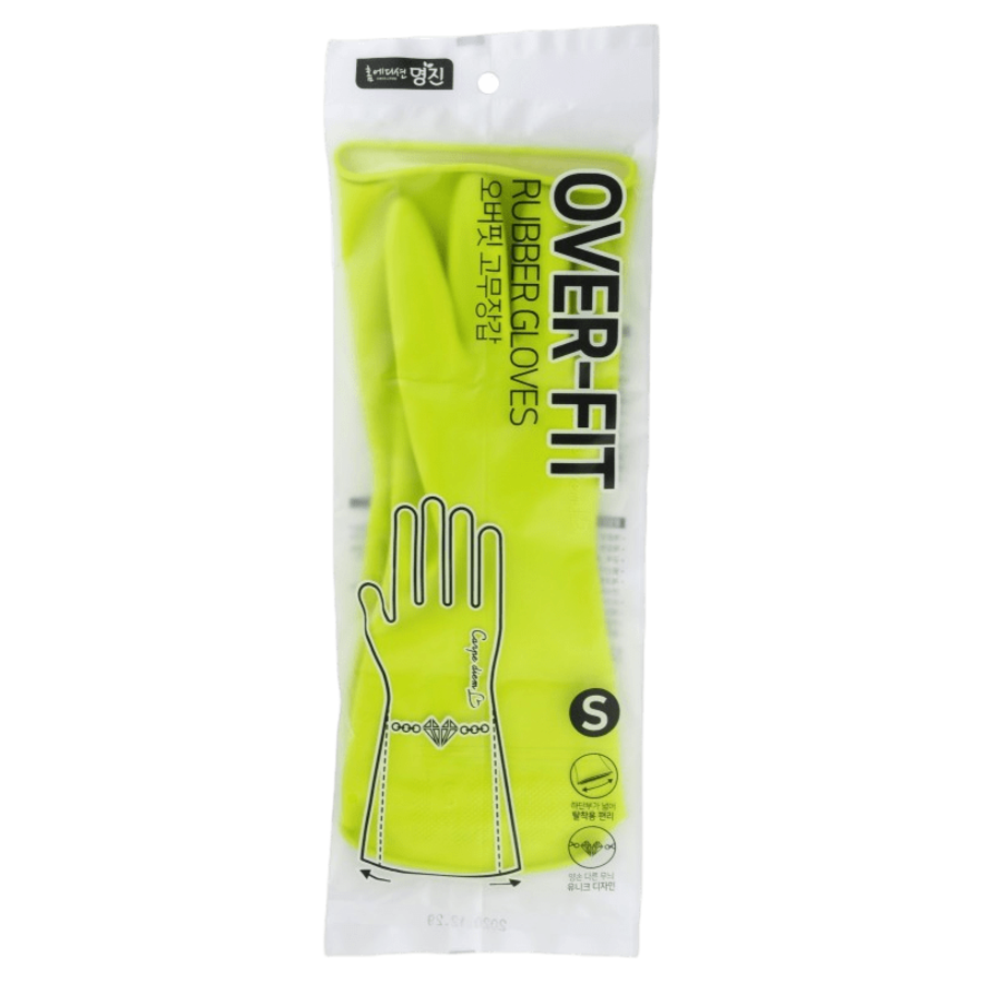 MYUNGJIN Overfit Rubber Gloves, 1 пара Перчатки латексные хозяйственные, размер S