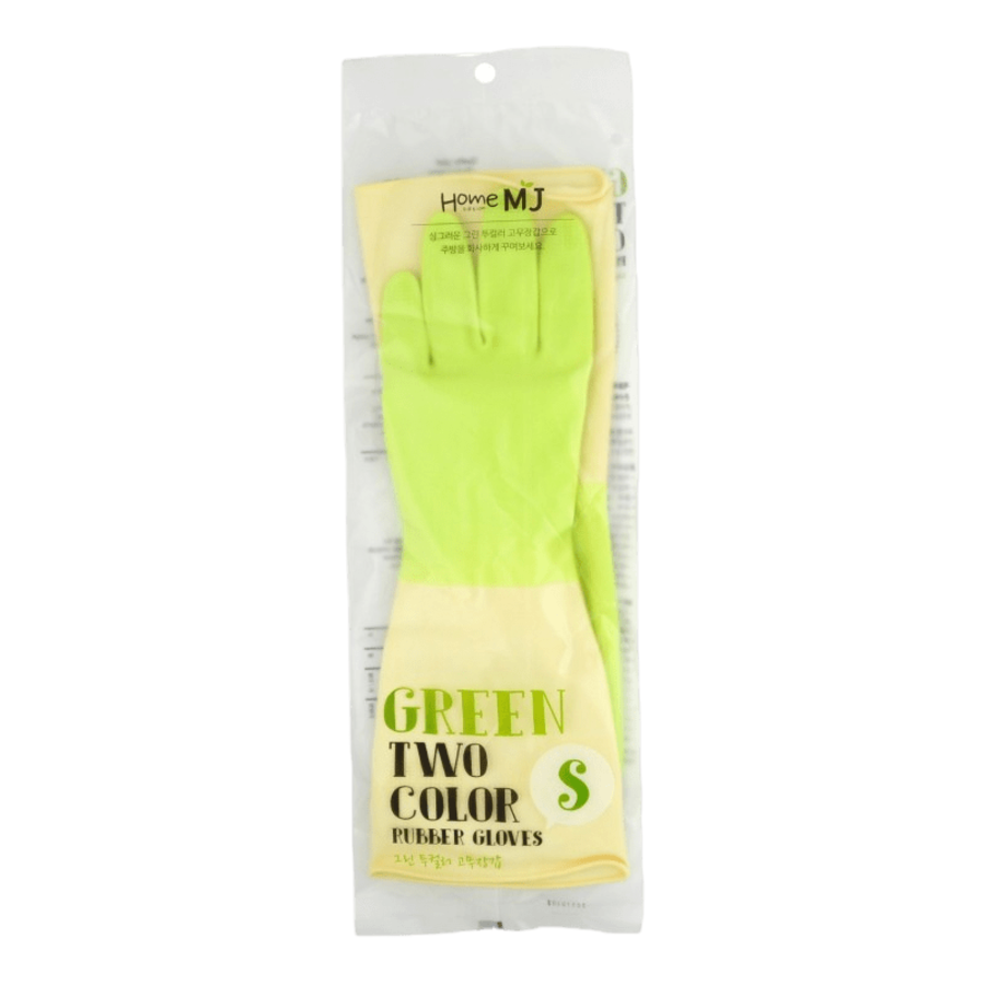 MYUNGJIN Rubber Glove Two Tone, 1 пара Перчатки латексные хозяйственные двухцветные, размер S
