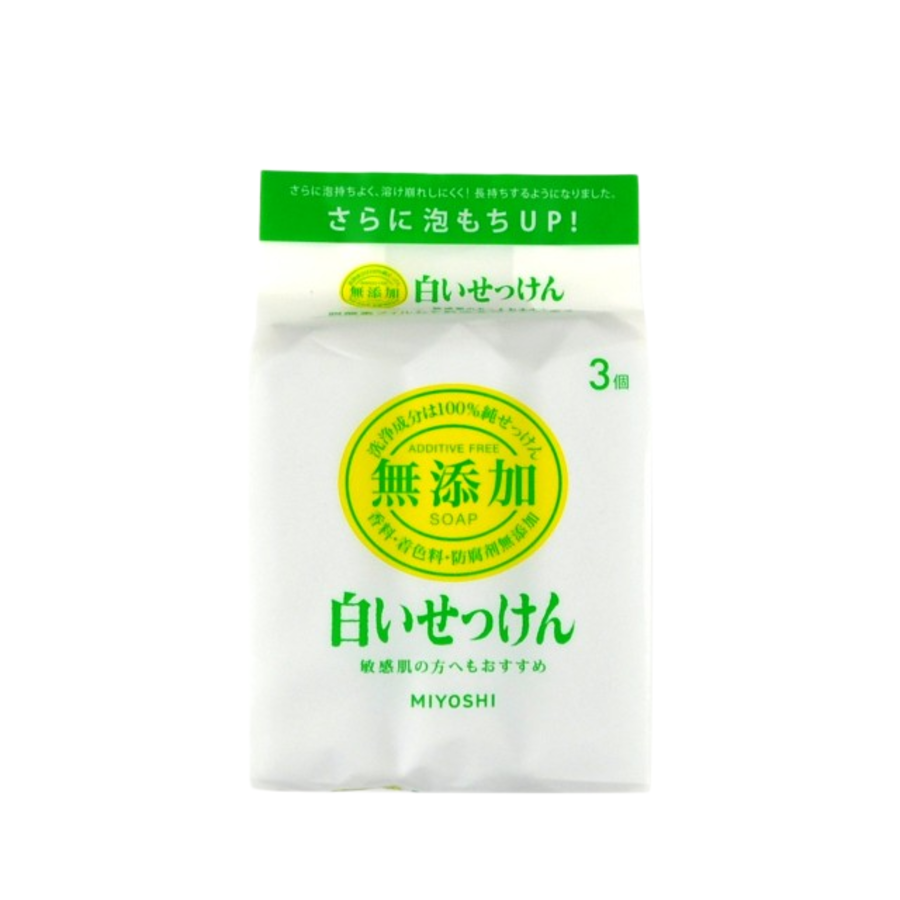 MIYOSHI Additive Free Soap Bar, 108г*3шт Мыло туалетное на основе натуральных компонентов