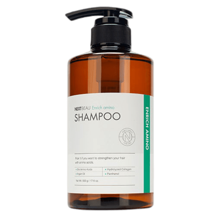 NEXTBEAU Enrich Amino Shampoo, 500г Шампунь восстанавливающий для ломких волос с аминокислотами