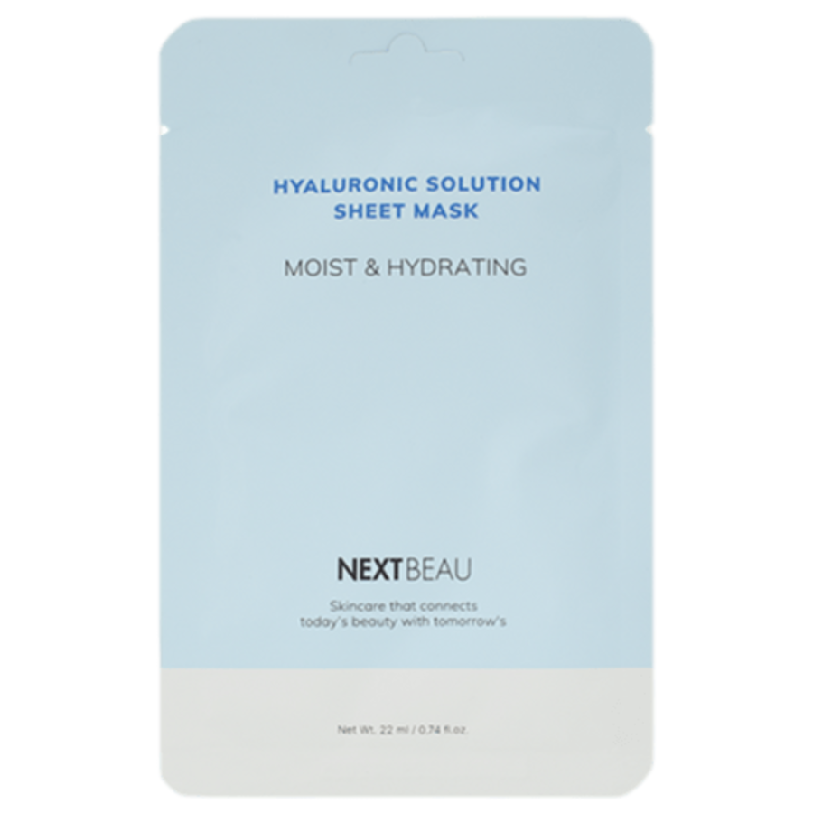 NEXTBEAU Hyaluronic Solution Moist & Hydrating, 22мл Маска тканевая с гиалуроновой кислотой