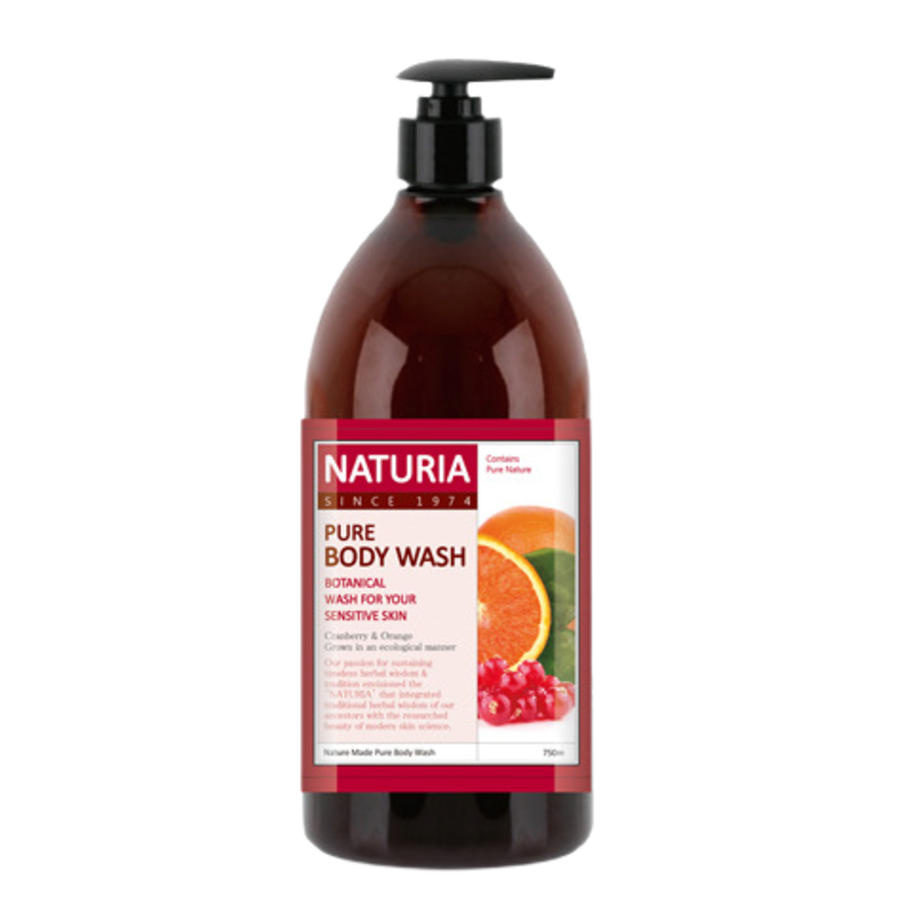 NATURIA Pure Body Wash Cranberry & Orange, 100мл Гель для душа клюква и апельсин