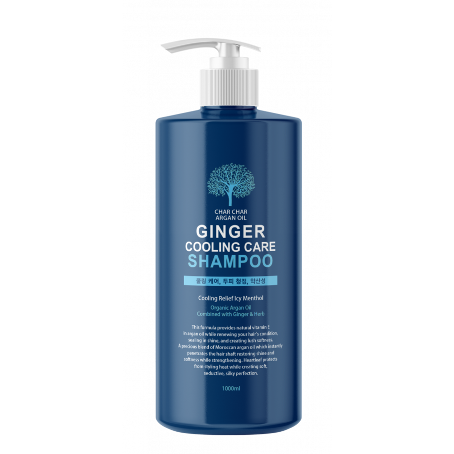 CHAR CHAR Argan Oil Ginger Cooling Care Shampoo, 1000мл Шампунь укрепляющий и охлаждающий