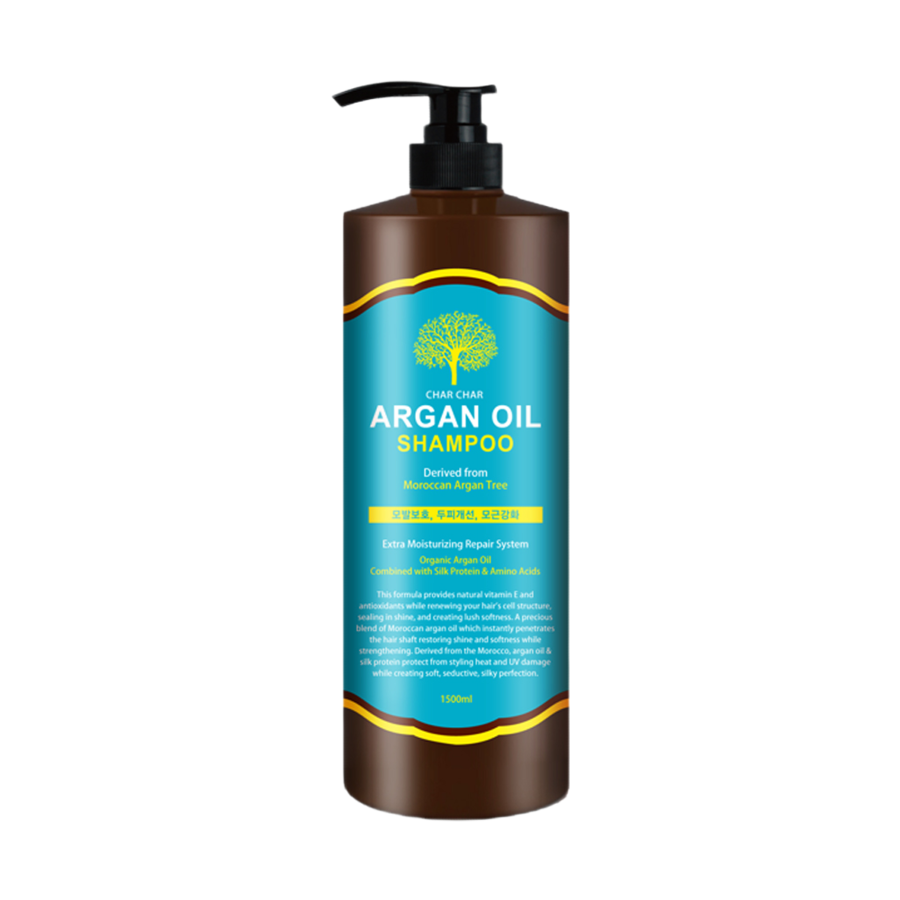 CHAR CHAR Argan Oil Shampoo, 1500мл. Шампунь для волос восстанавливающий с аргановым маслом