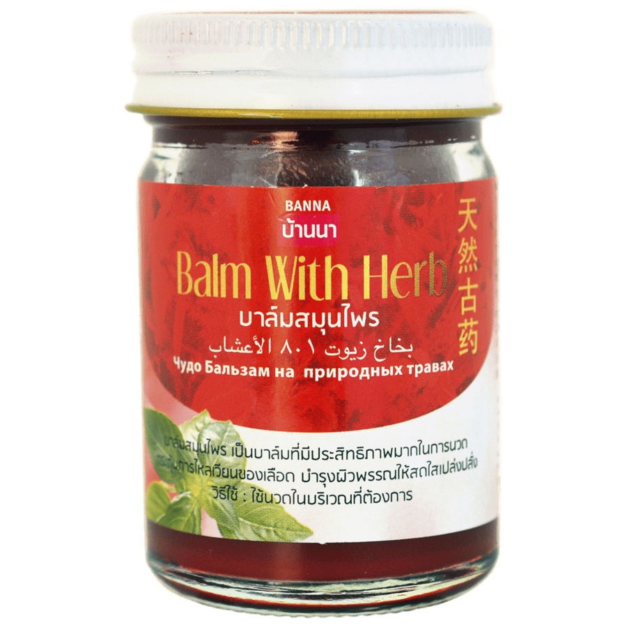 BANNA Thai Balm With Herb, 50гр. Бальзам для тела Тайский красный на природных травах