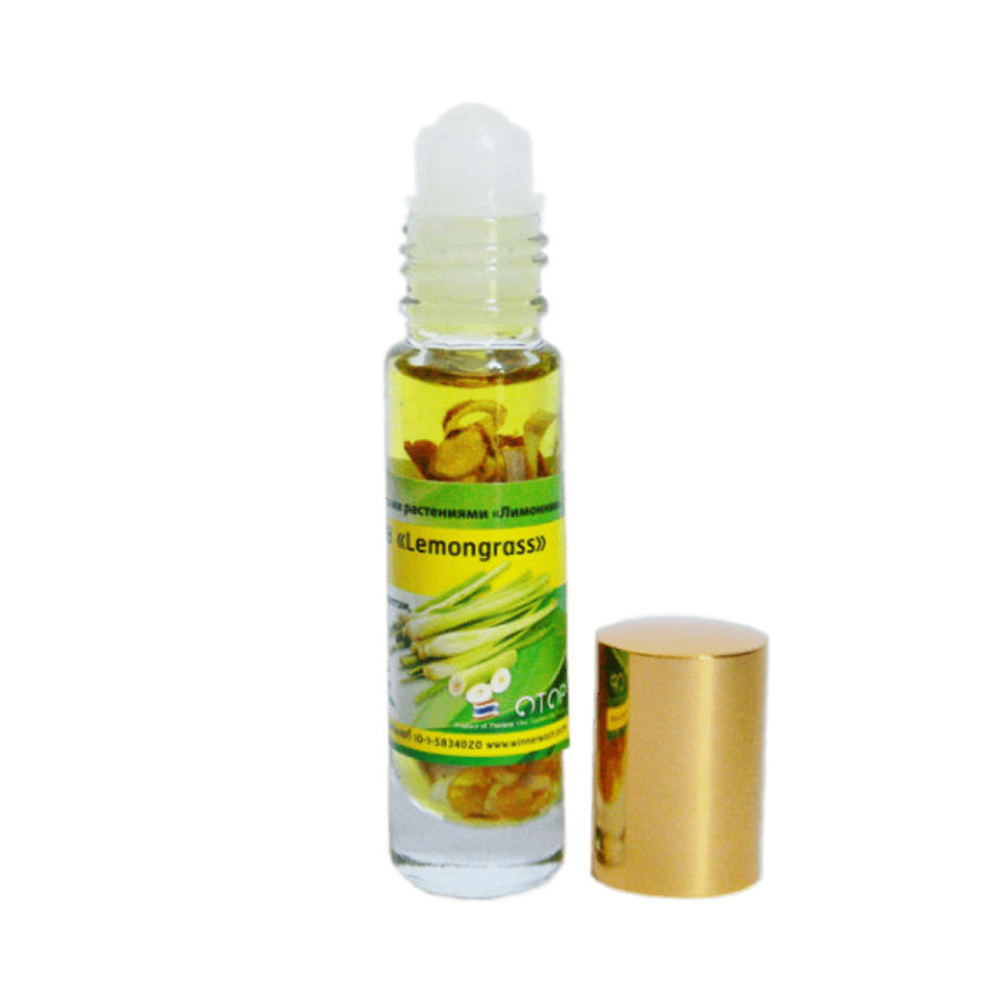 BANNA Oil Balm With Herb Lemongrass, 10гр. Бальзам-ингалятор роликовый жидкий тайский с лемонграссом