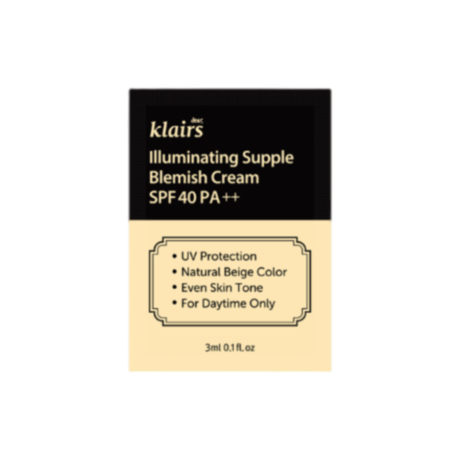 DEAR, KLAIRS Dear, Klairs Illuminating Supple Blemish Cream SPF40/PA++, пробник, 3мл. ББ-крем для сияния кожи