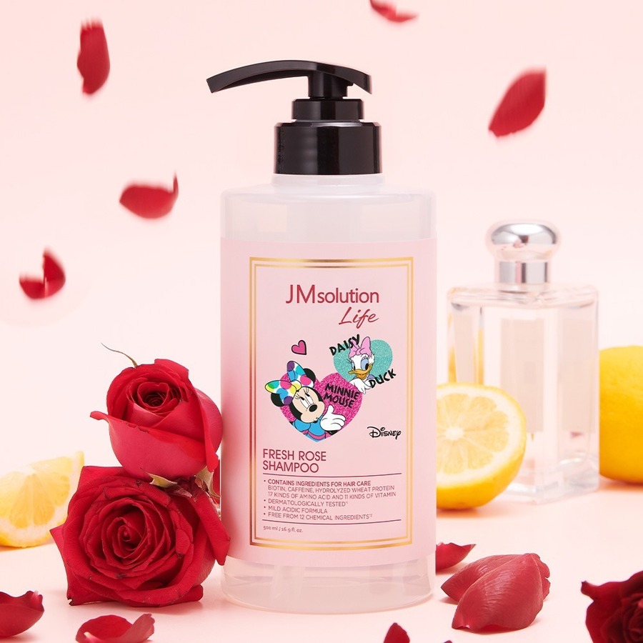JM SOLUTION Life Disney Fresh Rose Shampoo, 500мл JMsolution Шампунь для волос с экстрактом розы