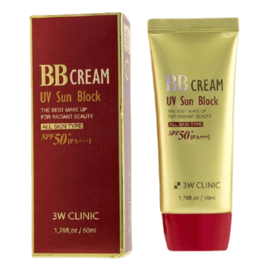 3W CLINIC BB Cream UV Sun Block, 50мл BB-крем для лица солнцезащитный