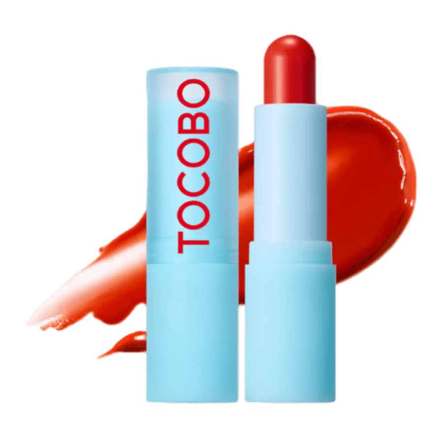 TOCOBO Glass Tinted Lip Balm, 3.5г Бальзам для губ увлажняющий оттеночный 013 Tangerine red