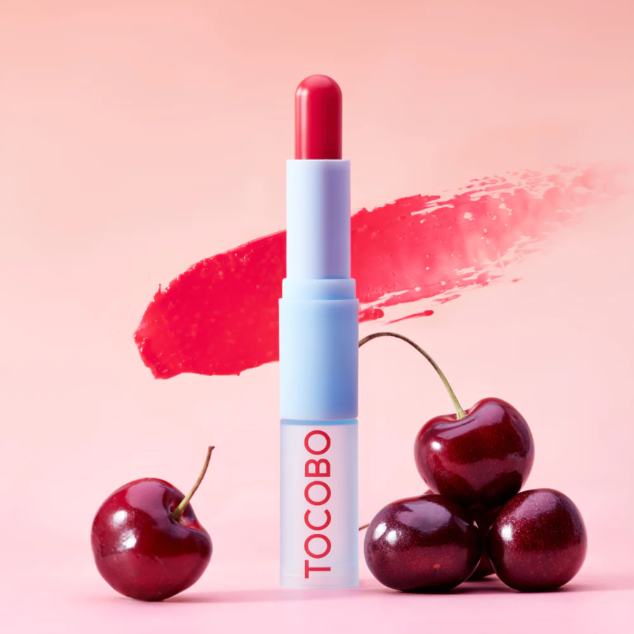 TOCOBO Glass Tinted Lip Balm, 3.5г Tocobo Бальзам для губ увлажняющий оттеночный 011 Flush cherry