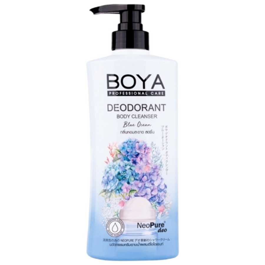 BOYA Deodorant Body Cleanser Blue Ocean, 500мл Boya Гель для душа дезодорирующий Голубой океан