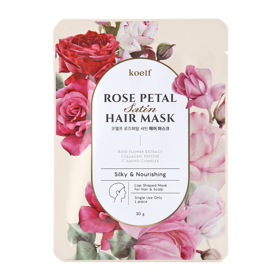 KOELF Rose Petal Satin Hair Mask, 30гр. Koelf Маска-шапочка для волос "Роза"