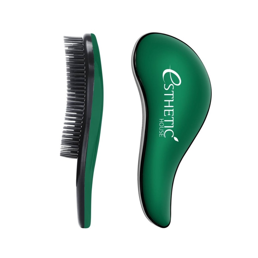 ESTHETIC HOUSE Hair Brush For Easy Comb, 1шт. Esthetic House Расческа пластиковая для волос тёмно-зеленая