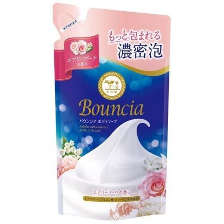 COW Milky Body Soap Bouncia, 340мл. Жидкое увлажняющее мыло для тела со сливками и ароматом роскошного букета, запасной блок