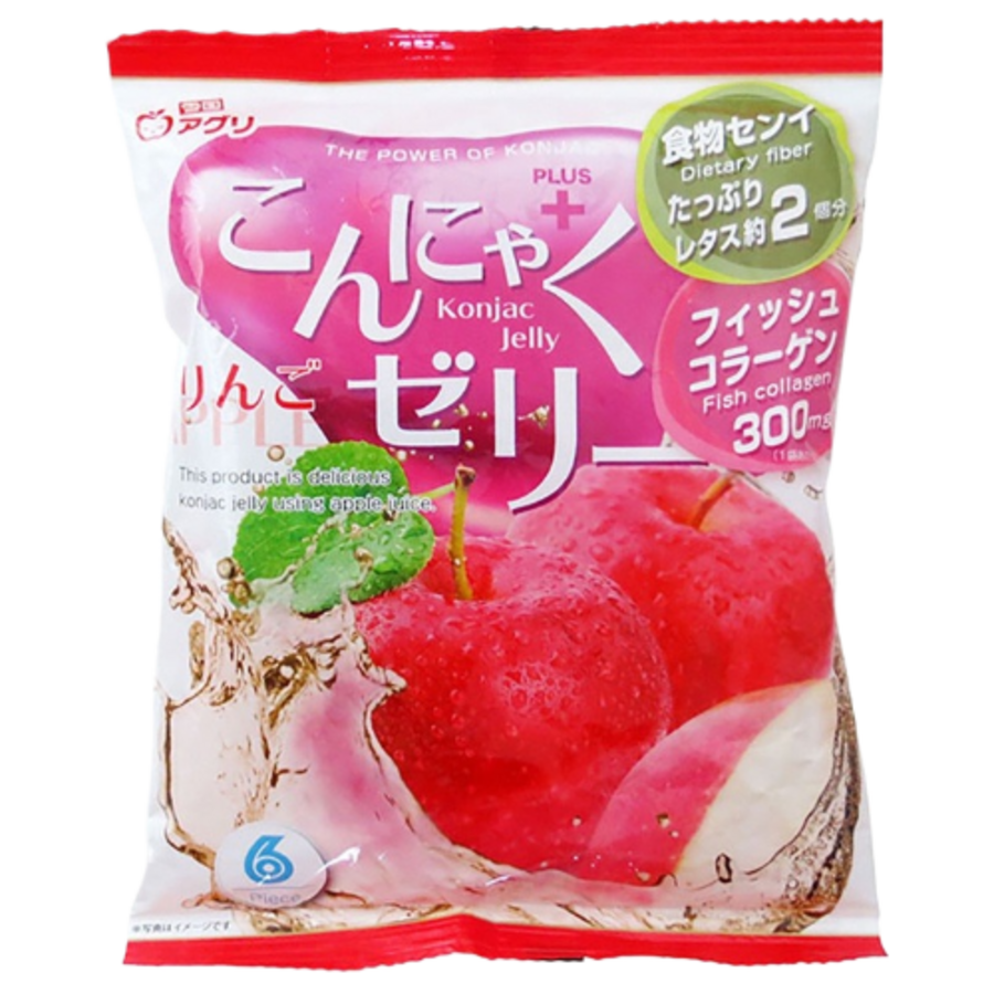 YUKIGUNI AGURI Yukiguni Aguri Желе порционное Конняку со вкусом яблока, 16г*6шт