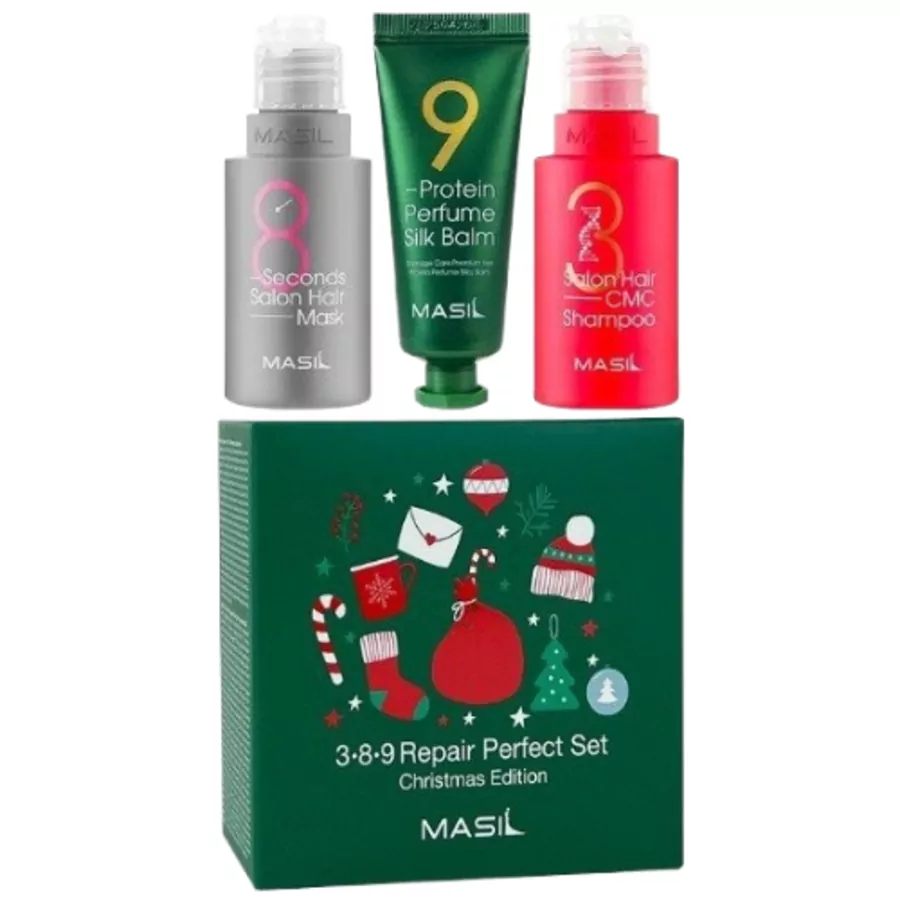 MASIL Repair Perfect Set Christmas Edition, 50мл+50мл+20мл Masil Набор подарочный для восстановления волос