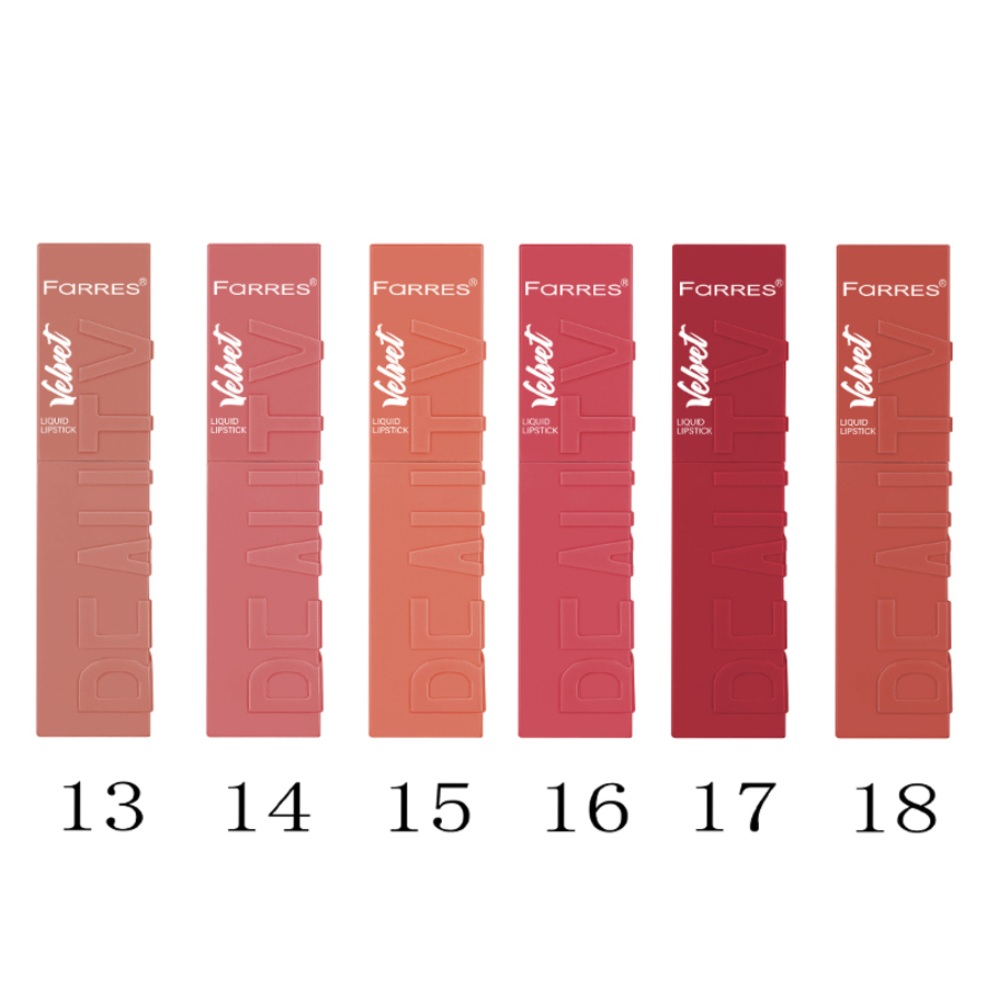 FARRES стойкий цвет №15, Velvet 24h, 6г Farres Блеск для губ матовый №15, шоколад