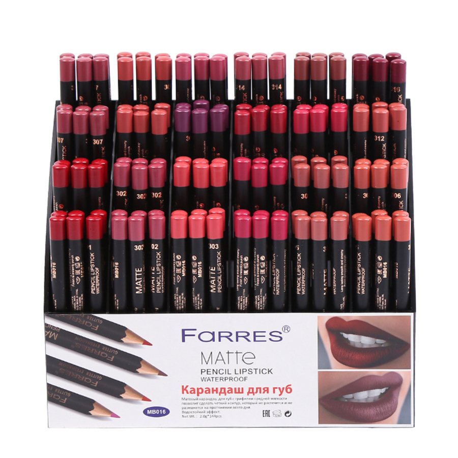 FARRES Matte Pencil Lipstick, 2г Farres Карандаш для губ матовый №302, пурпурно-красный
