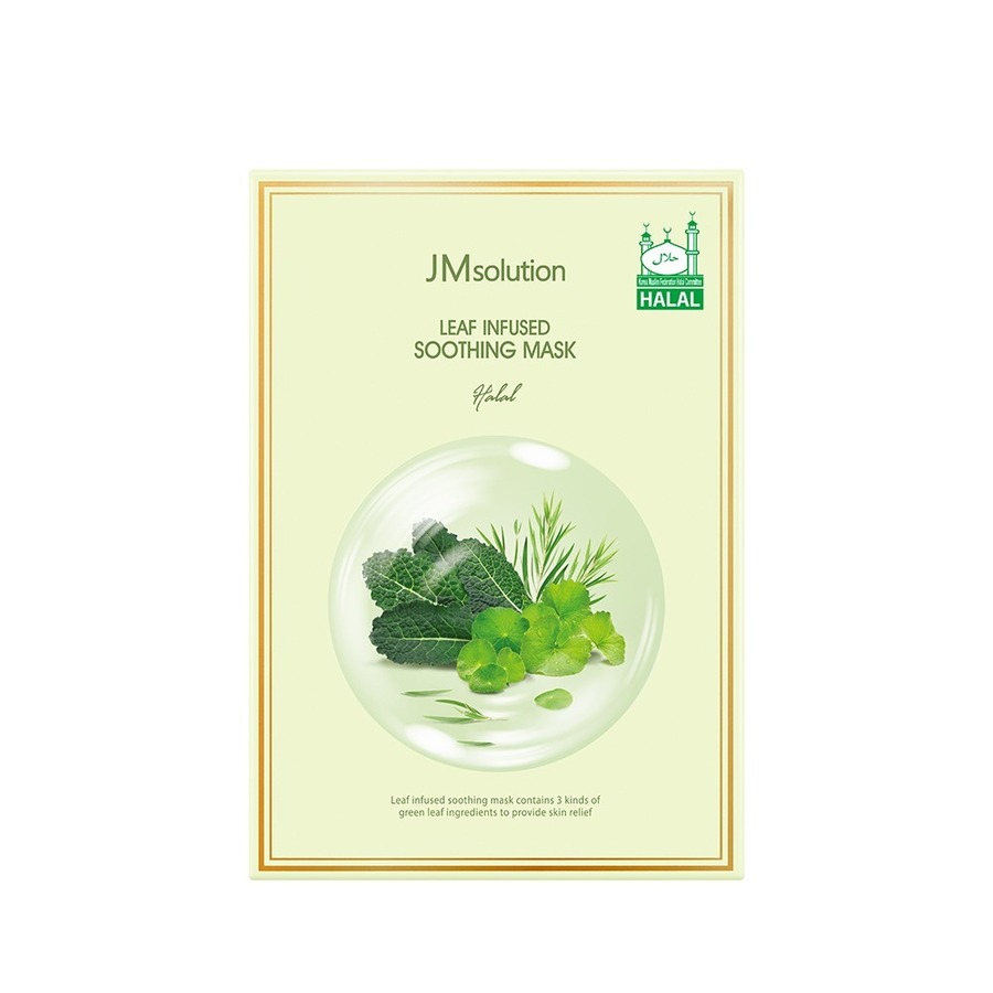 JM SOLUTION Infused leaf Soothing Mask Halal, 30мл JMsolution Маска тканевая с экстрактом зеленых листьев