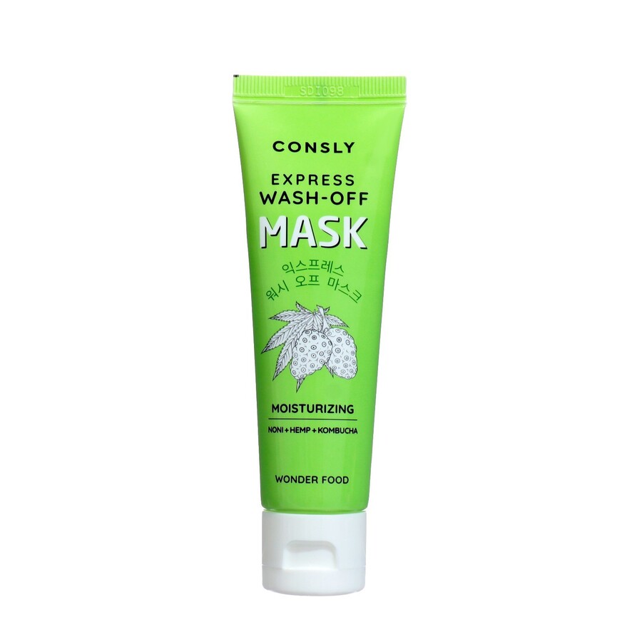 CONSLY Wonder Food Noni, Hemp and Kombucha Tea Moisturizing Express Wash-off Mask, 50мл Consly Экспресс-маска для интенсивного увлажнения и восстановления кожи c экстрактами нони, семян конопли и комбучей