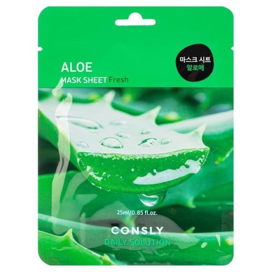 CONSLY Daily Solution Aloe Mask Sheet, 25мл Consly Маска для лица тканевая с экстрактом алоэ