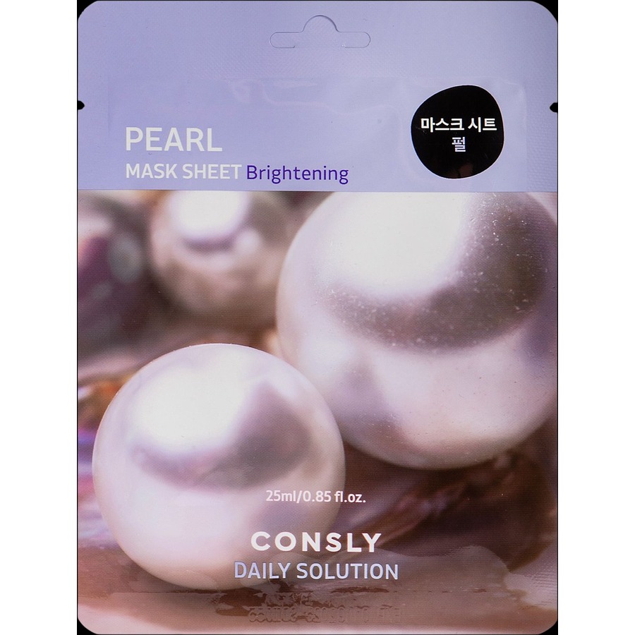 CONSLY Daily Solution Pearl Mask Sheet, 25мл Consly Маска для лица тканевая с экстрактом жемчуга