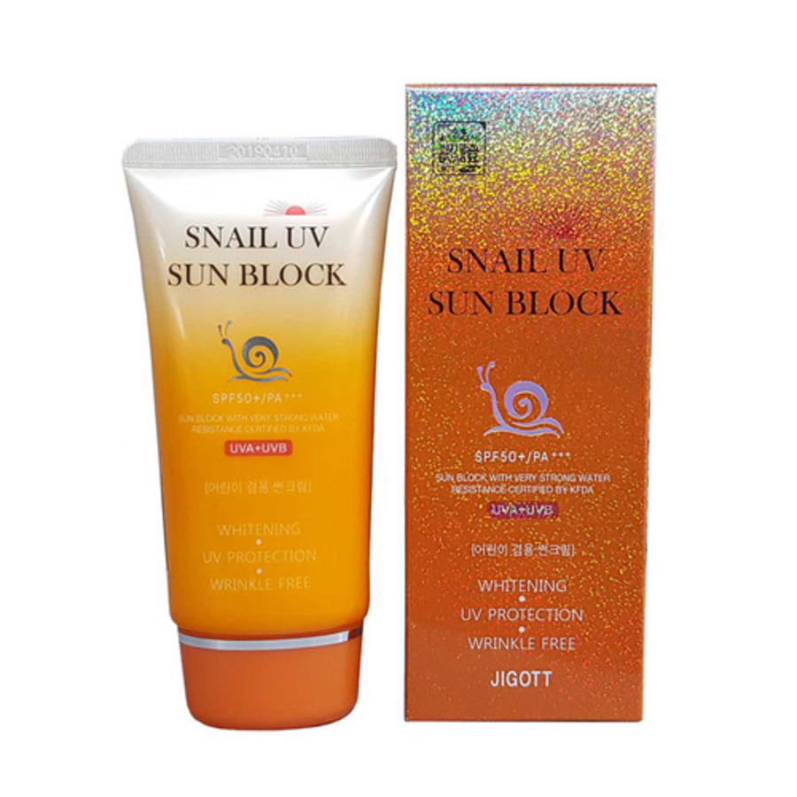 JIGOTT Snail UV Sun Block Cream SPF50 PA+++, 70мл Jigott Крем солнцезащитный с улиточным муцином