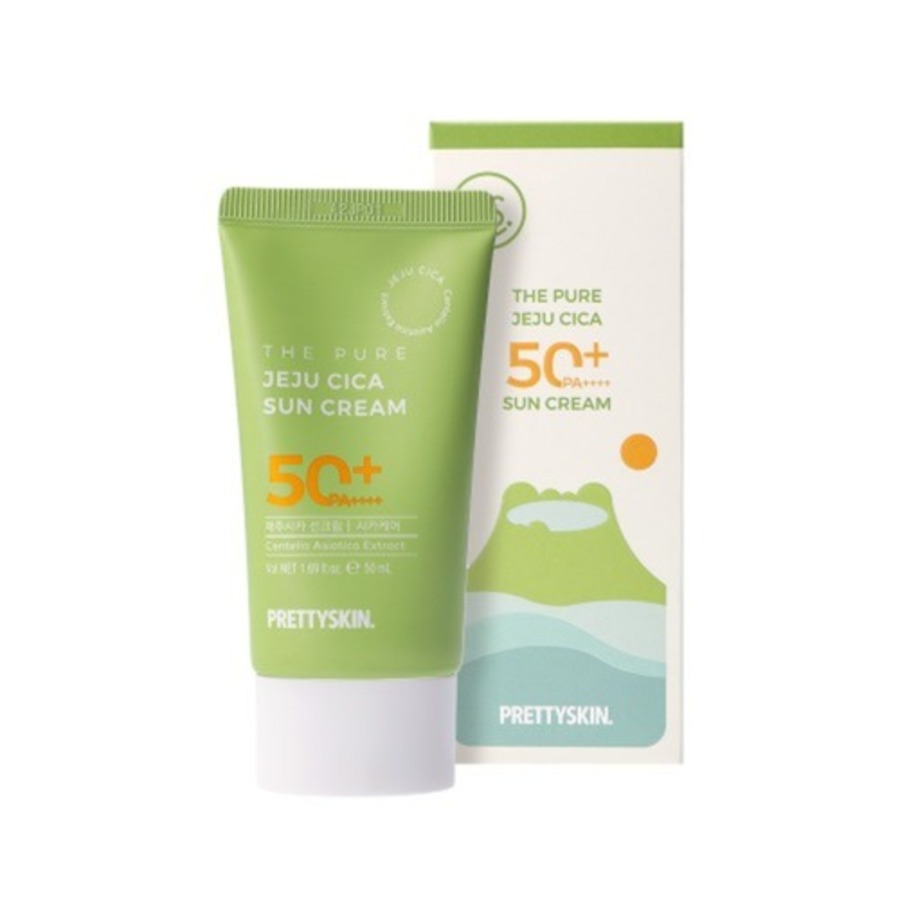 PRETTY SKIN The Pure Jeju Cica Sun Cream SPF50+PA++++, 50мл Pretty Skin Крем солнцезащитный успокаивающий