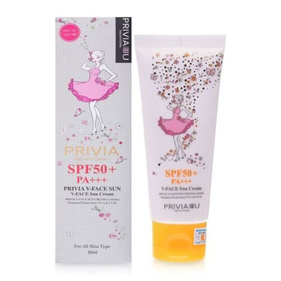 PRIVIA V-face Sun Cream водостойкий SPF 50+PA+++, 60мл Privia Крем солнцезащитный