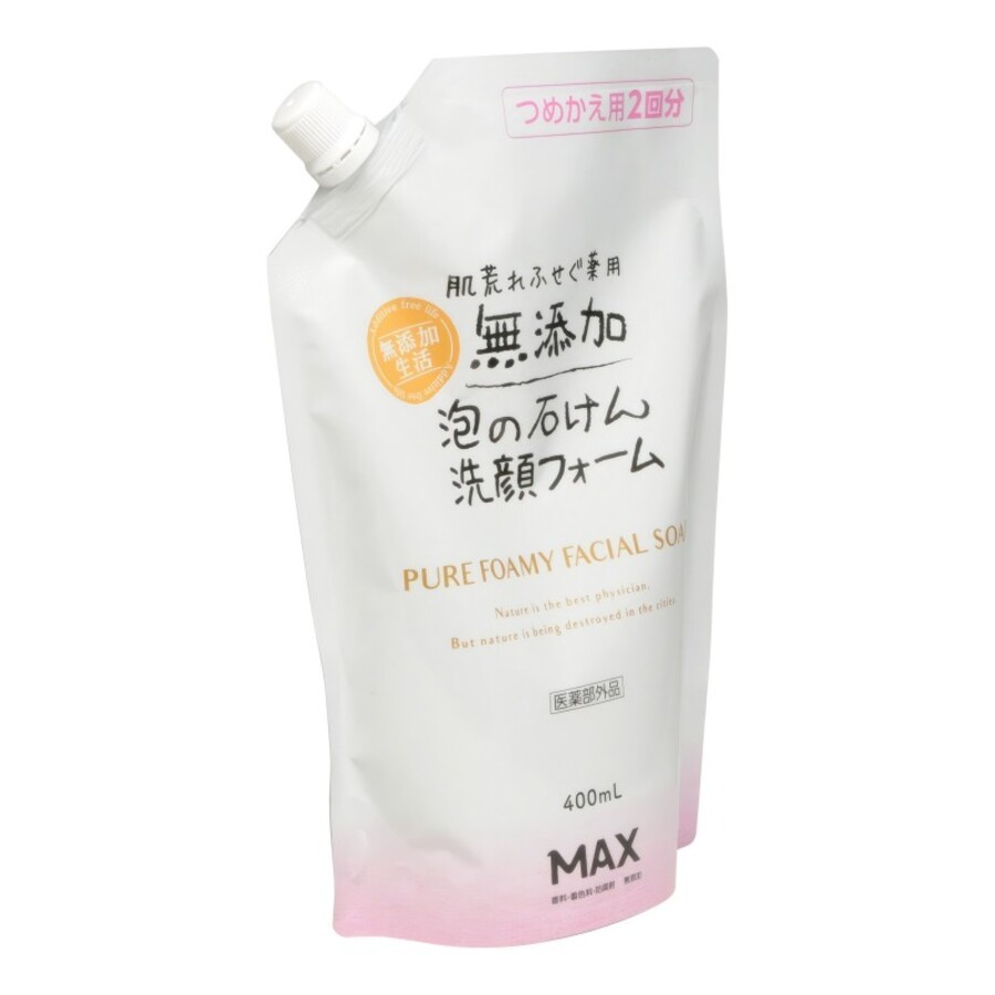 MAX Pure Facial Foam, 400мл Max Пена для умывания натуральная для чувствительной кожи лица, з/б