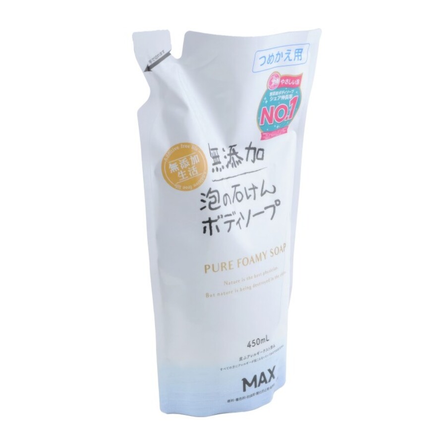 MAX Uruoi No Sachi Body Soap, 450мл Max Мыло для тела жидкое пенящееся без добавок, з/б